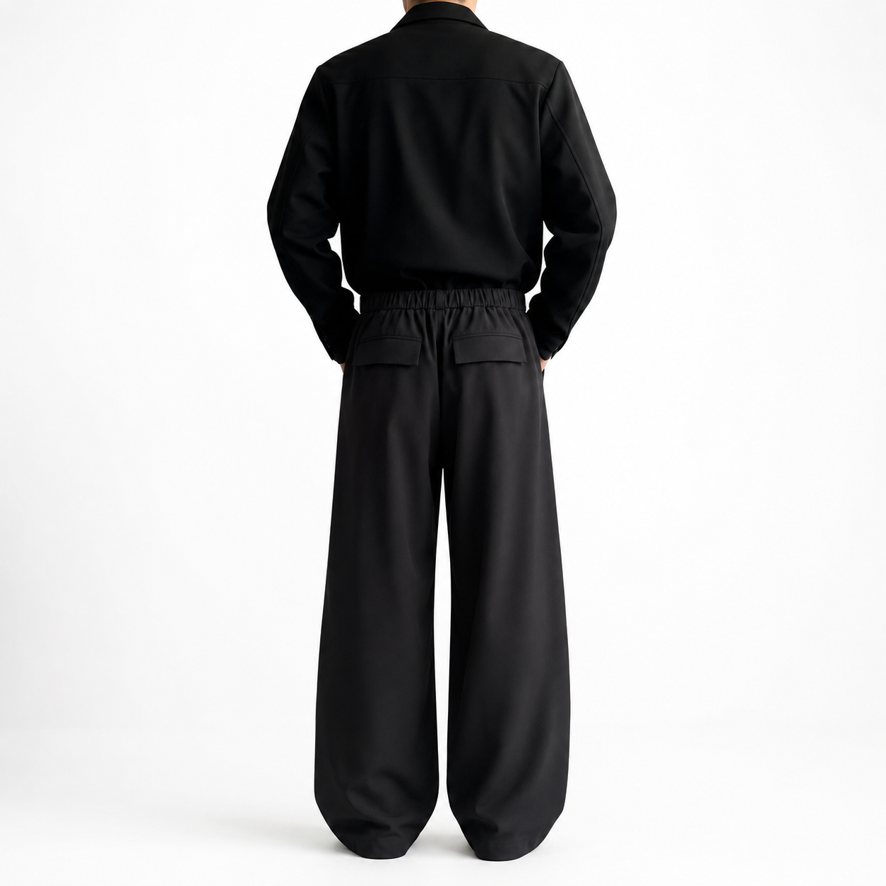 Noir Oversized Pleated Trousers