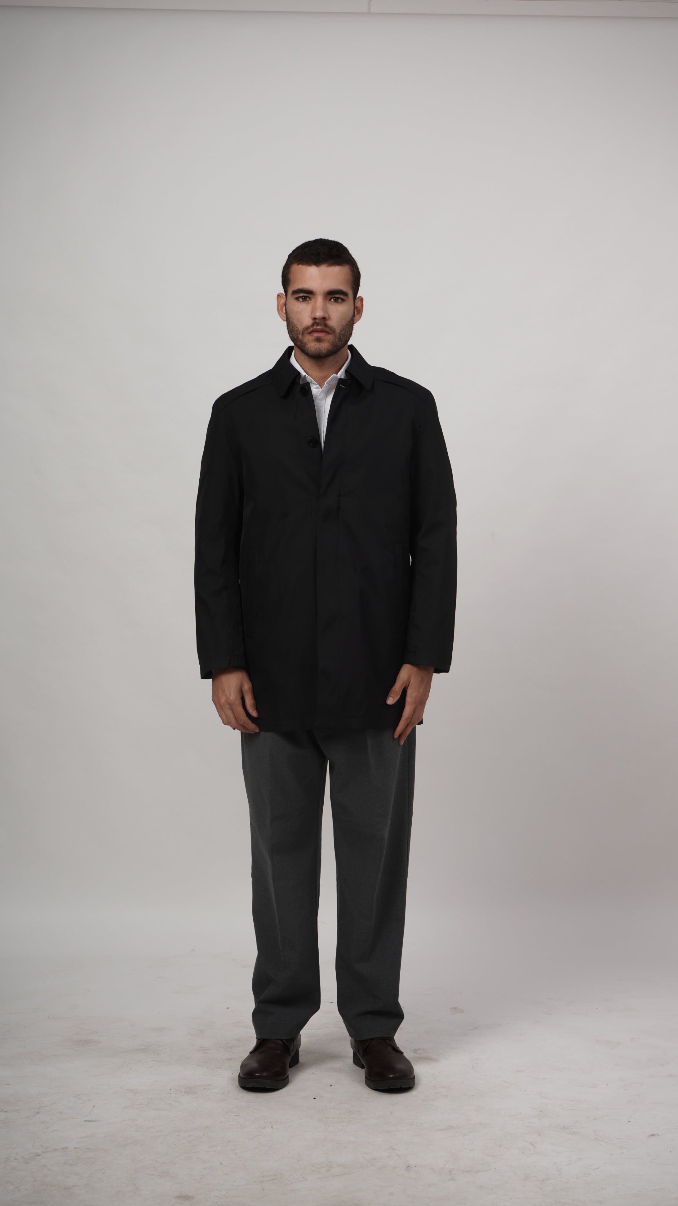 Short Long Coat - Black