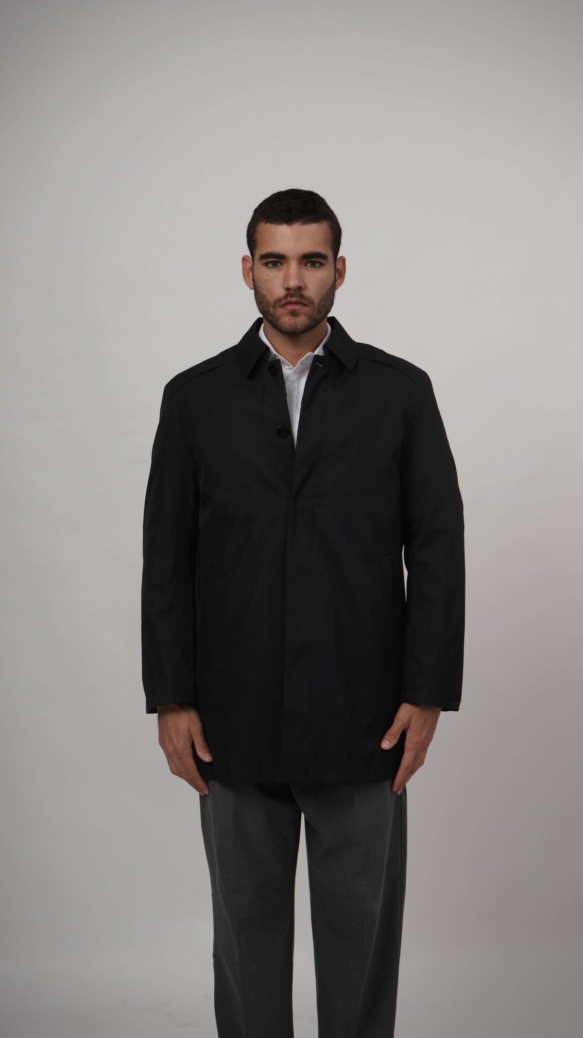 Short Long Coat - Black