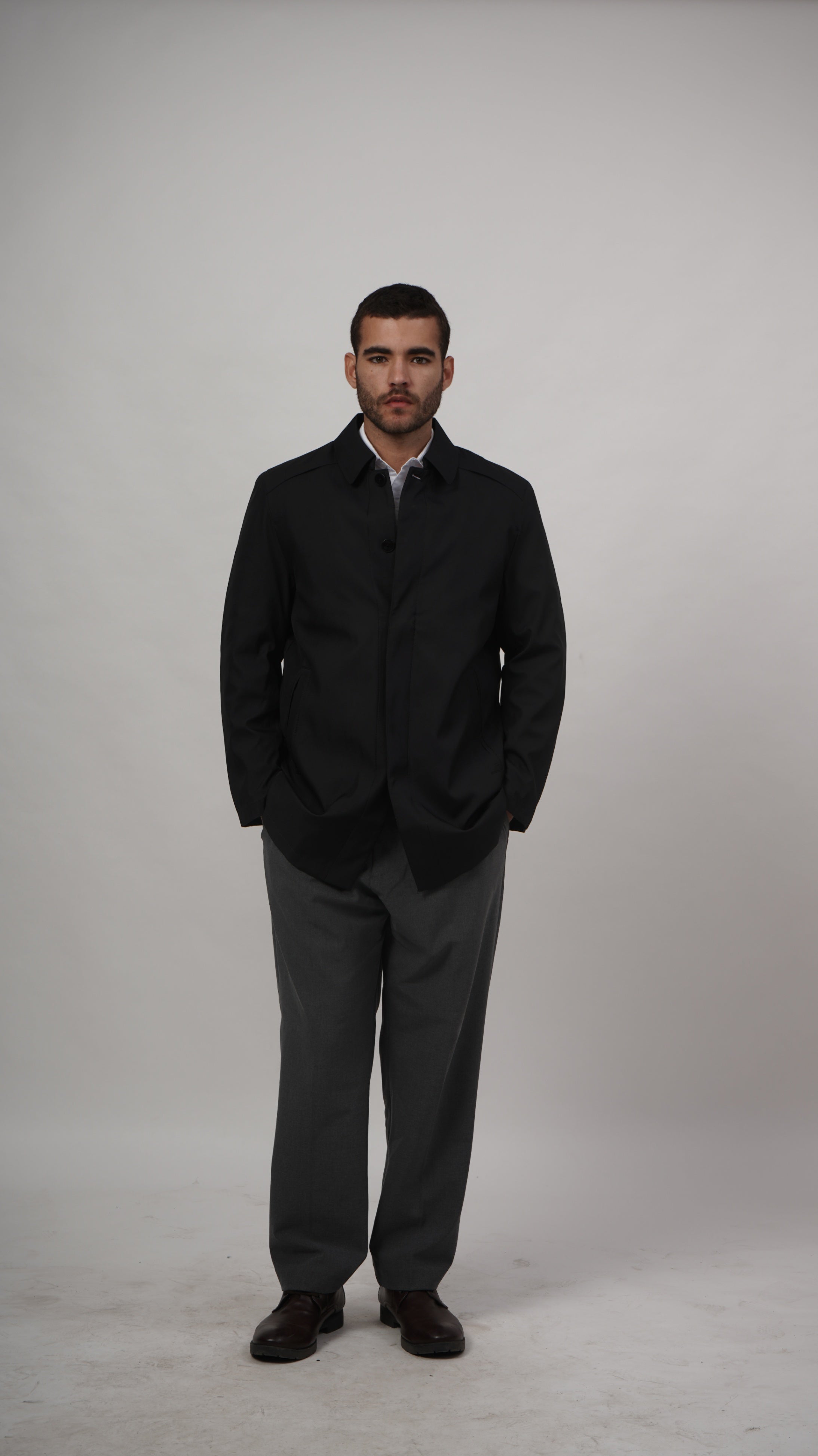 Short Long Coat - Black