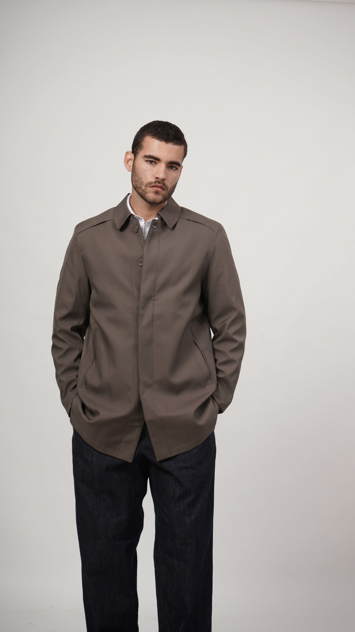 Short Long Coat - Grey